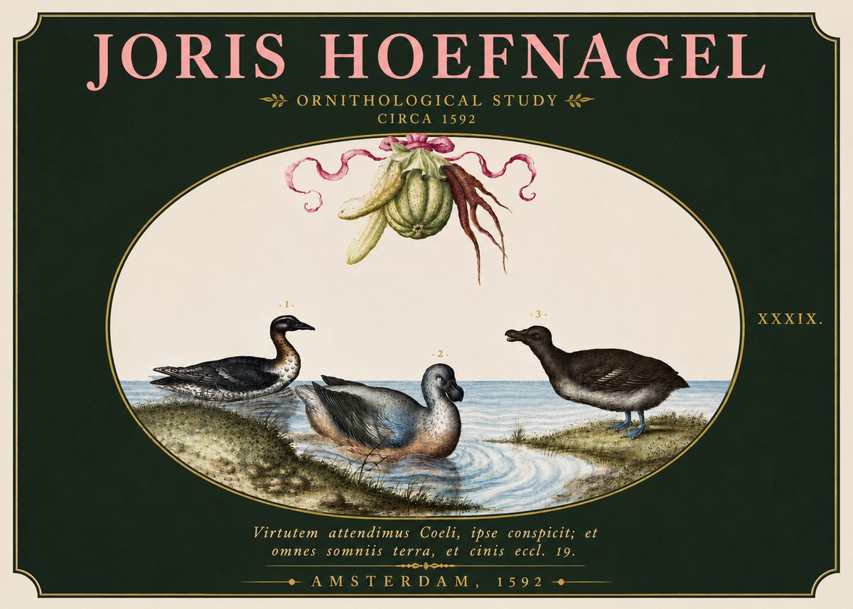 Joris Hoefnagel Ornithological Study No6 - Póster