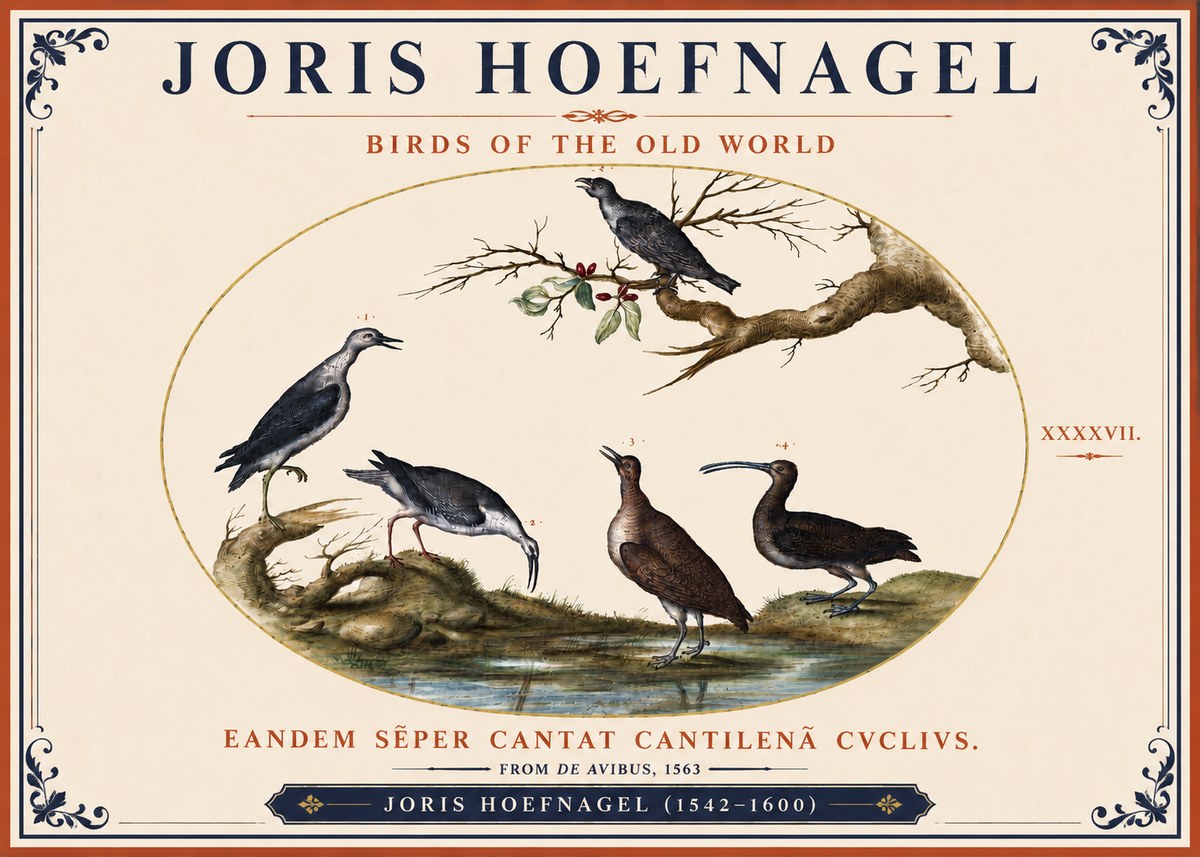 Joris Hoefnagel Birds of the Old World No4 - Póster