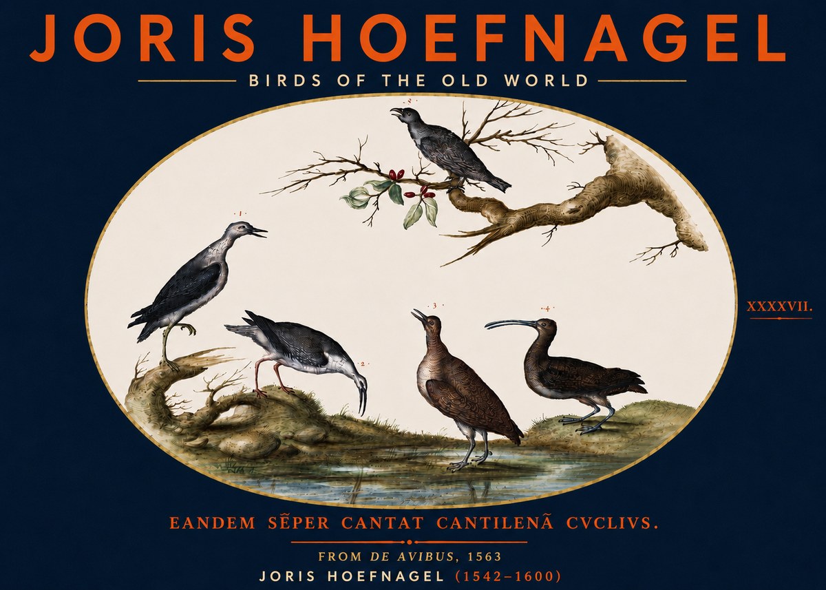 Joris Hoefnagel Birds of the Old World No5 - Póster
