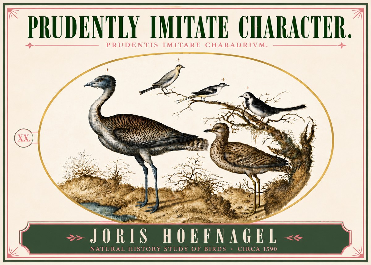 Joris Hoefnagel Prudently Imitate Character. No6 - Póster