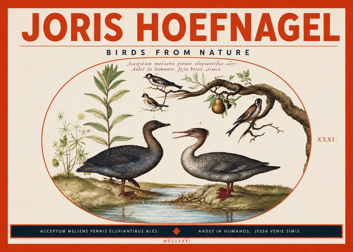 Joris Hoefnagel Acceptiem Meliens Pennis Fupidantibus Ales No4 - Póster