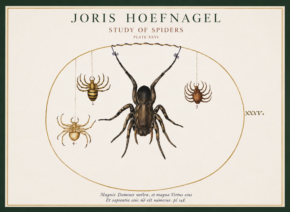 Joris Hoefnagel Study of Spiders No1 - Póster