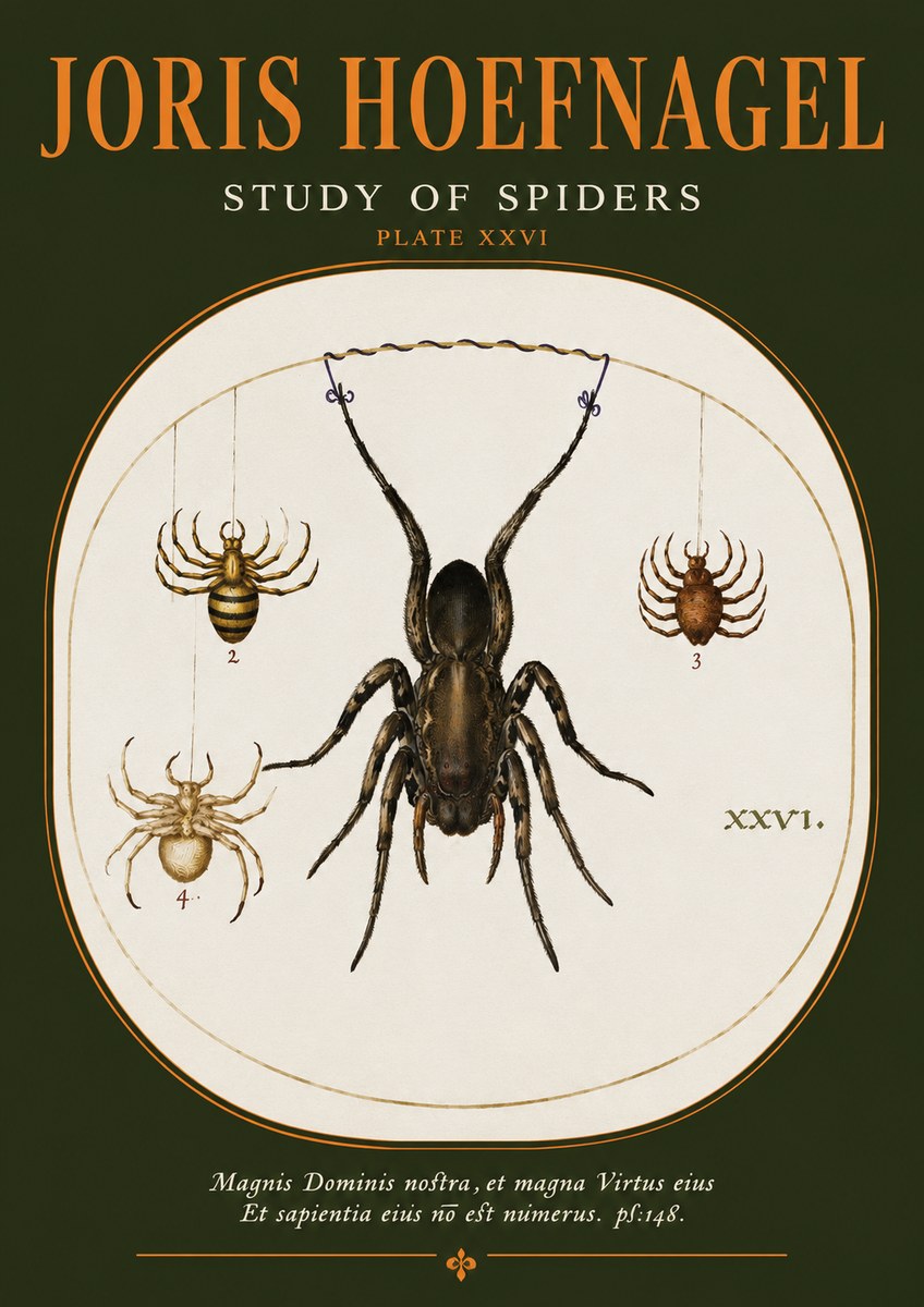Joris Hoefnagel Study of Spiders No2 - Póster