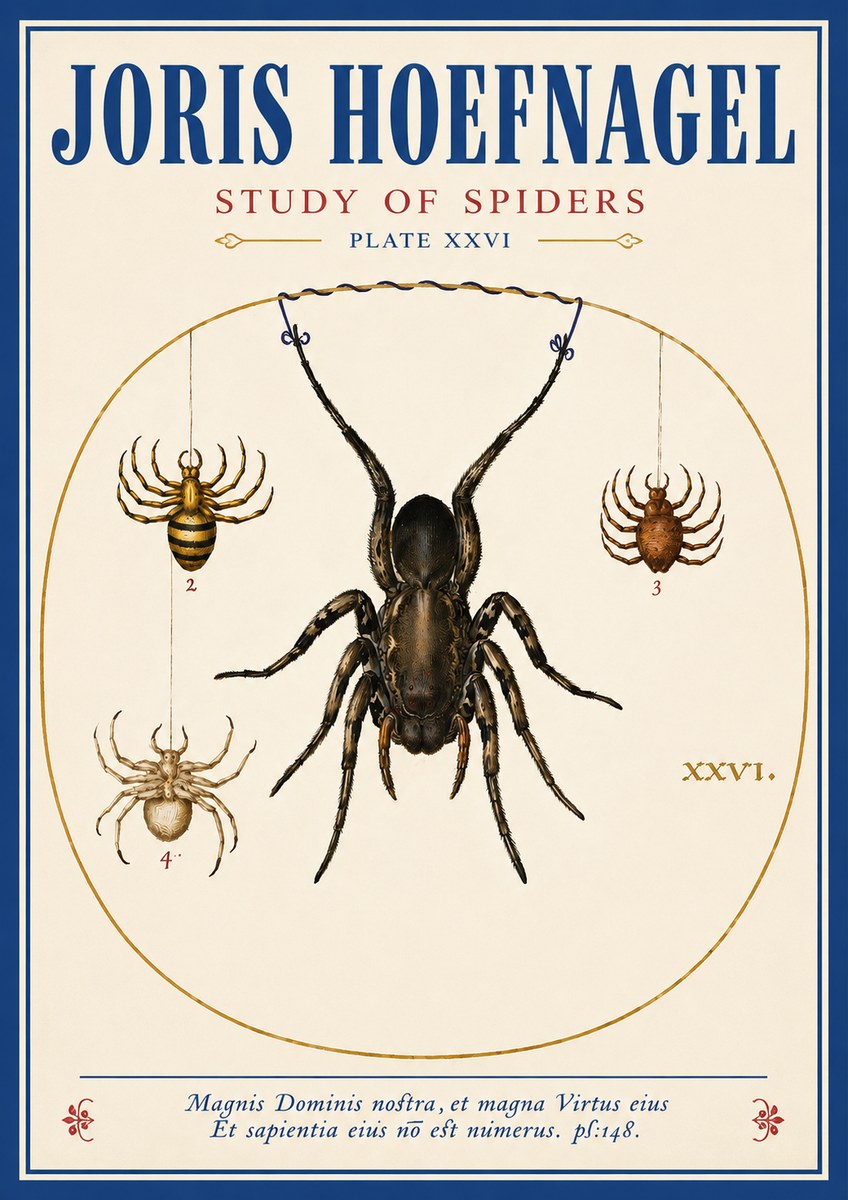 Joris Hoefnagel Study of Spiders No3 - Póster