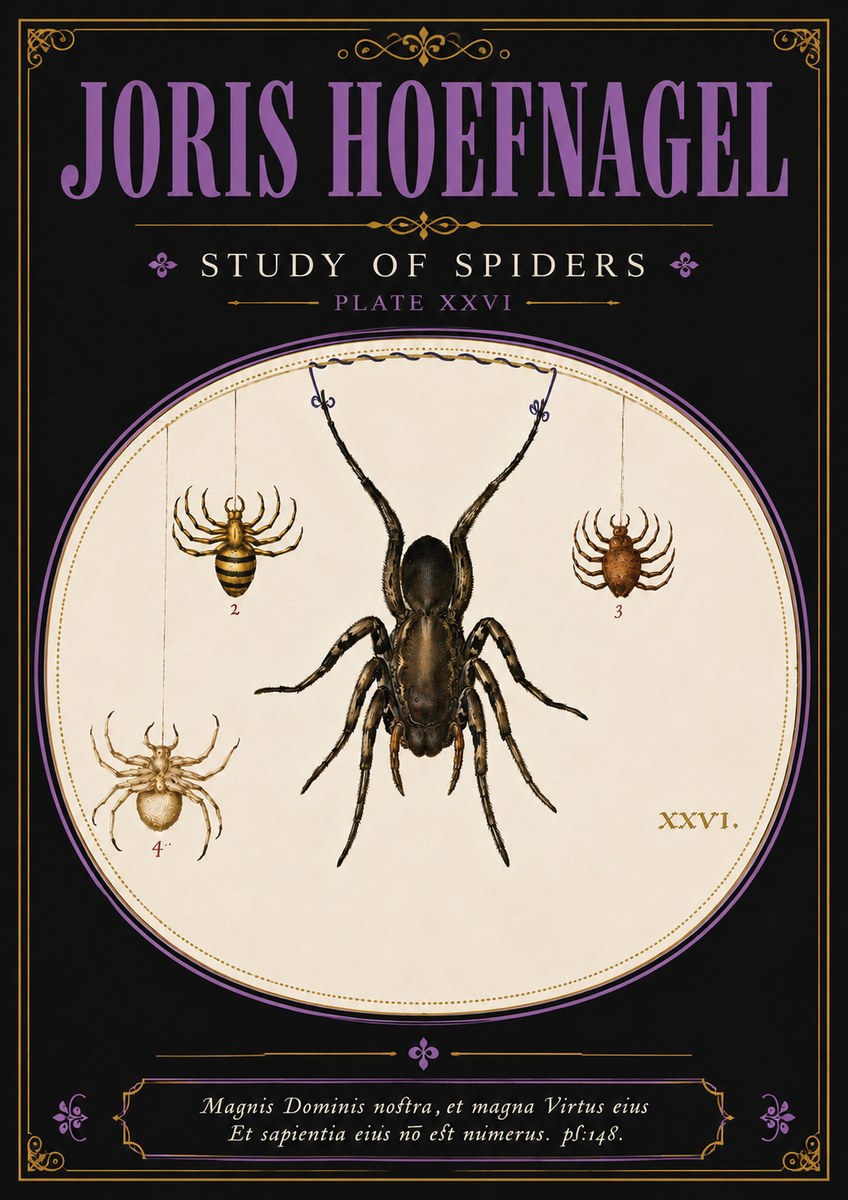 Joris Hoefnagel Study of Spiders No4 - Póster