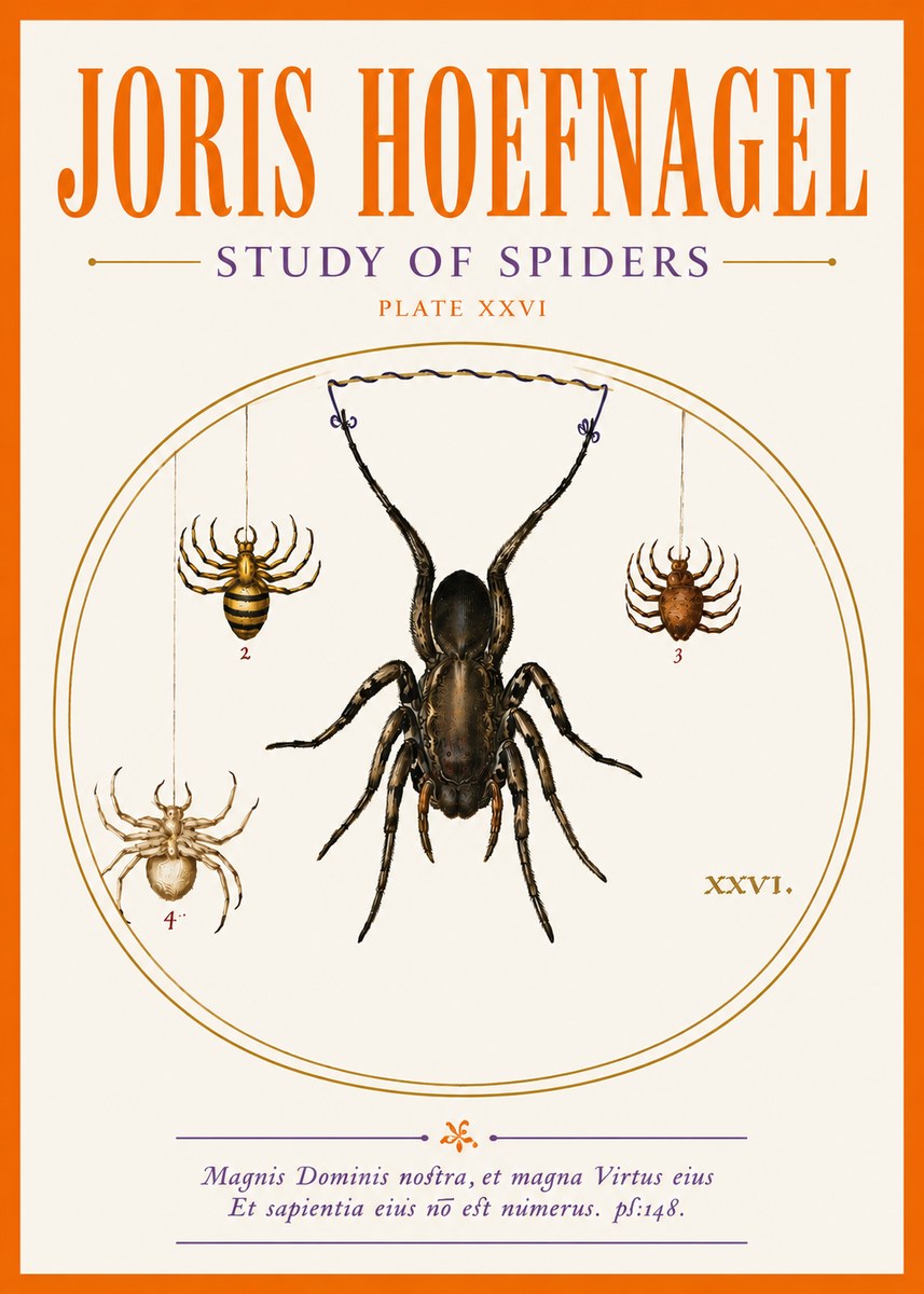 Joris Hoefnagel Study of Spiders No5 - Póster
