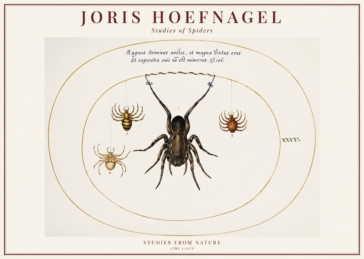 Joris Hoefnagel Study of Spiders No6 - Póster