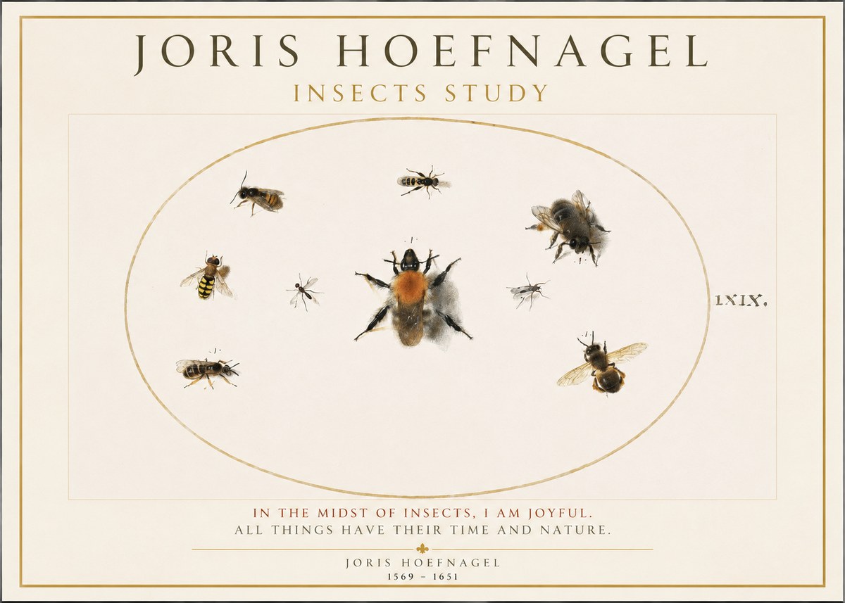 Joris Hoefnagel Insects Study II No1 - Póster