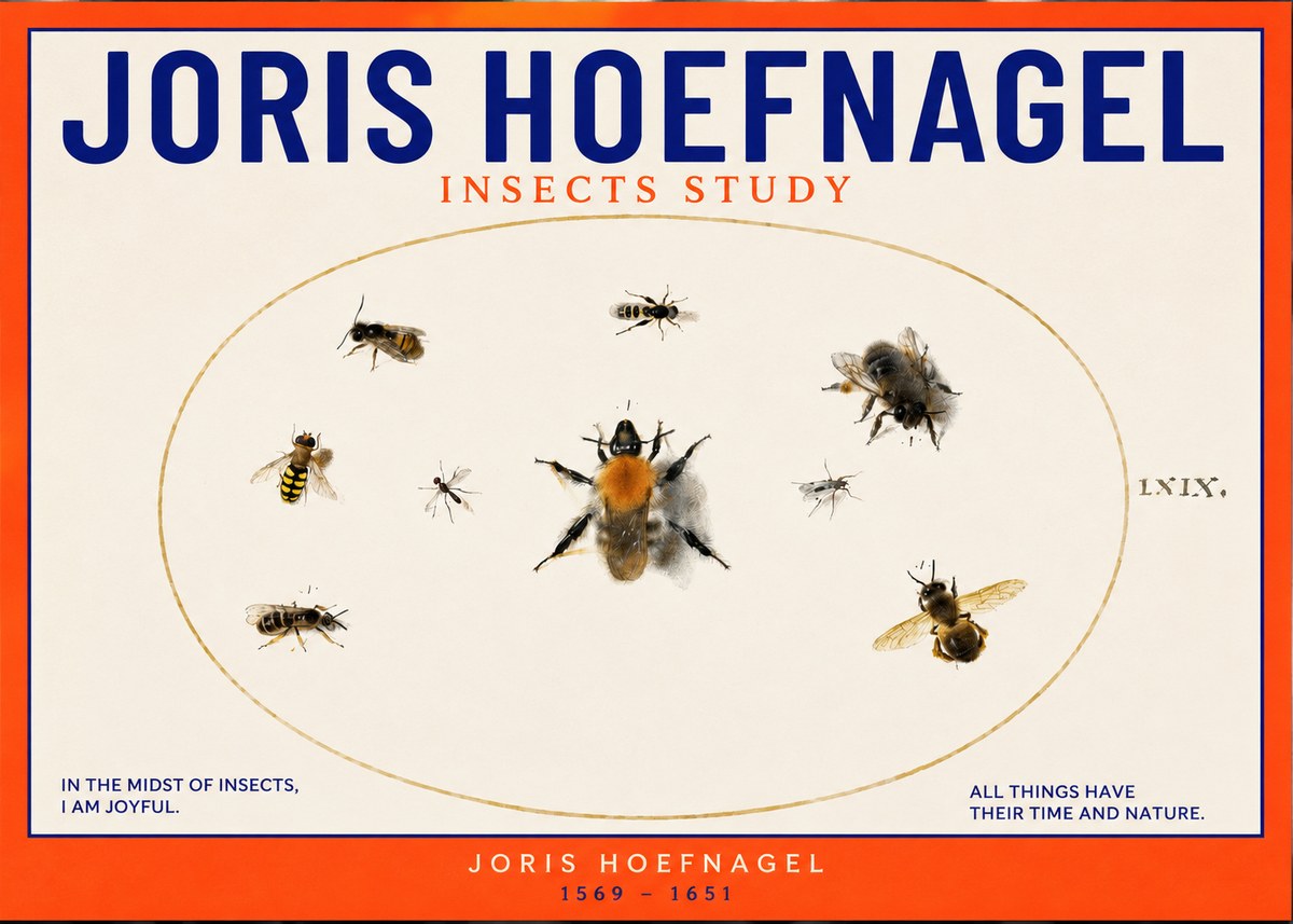 Joris Hoefnagel Insects Study II No2 - Póster