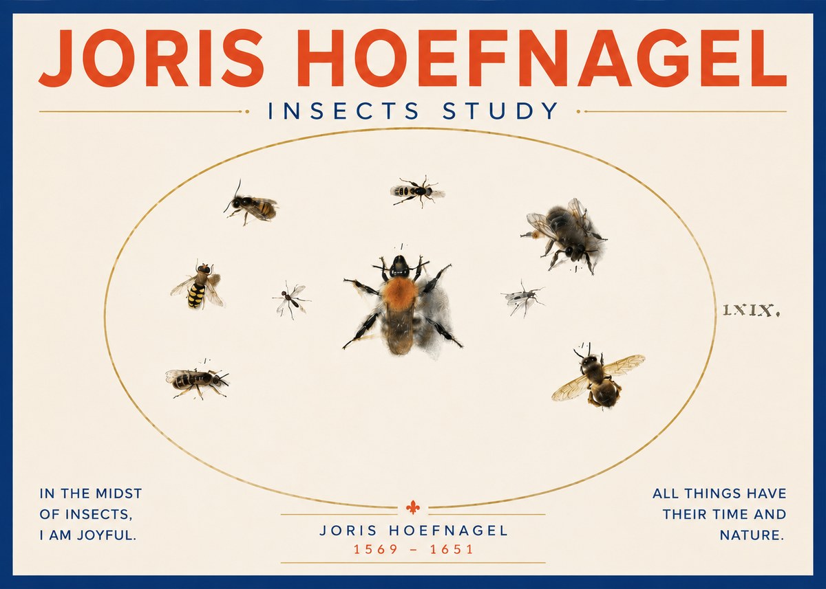 Joris Hoefnagel Insects Study II No4 - Póster