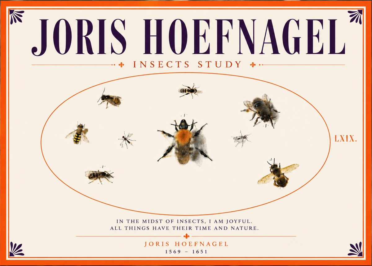 Joris Hoefnagel Insects Study II No5 - Póster