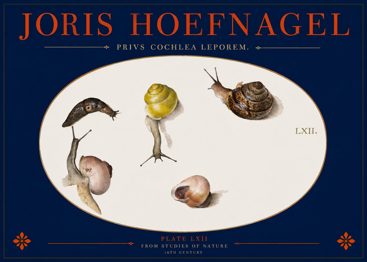 Joris Hoefnagel Privs Cochlea Leporem. No2 - Póster