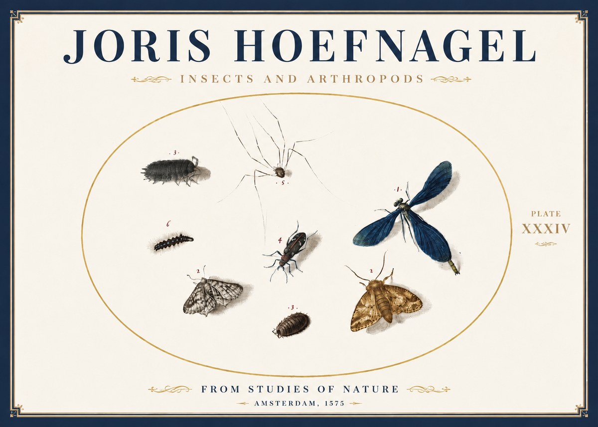 Joris Hoefnagel Insects and Arthropods No4 - Póster