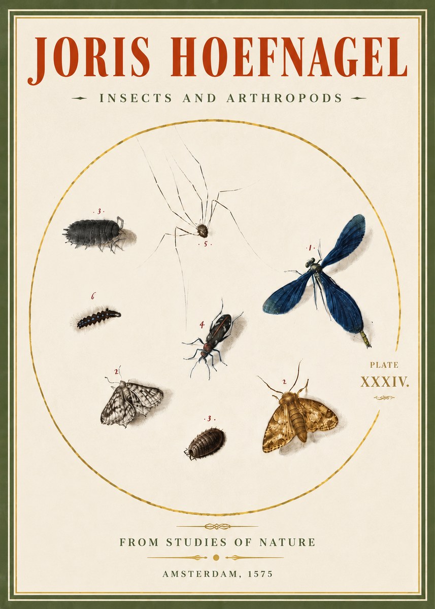 Joris Hoefnagel Insects and Arthropods No5 - Póster