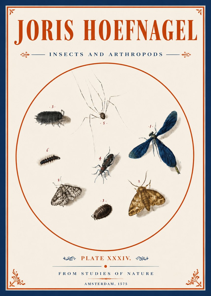 Joris Hoefnagel Insects and Arthropods No6 - Póster