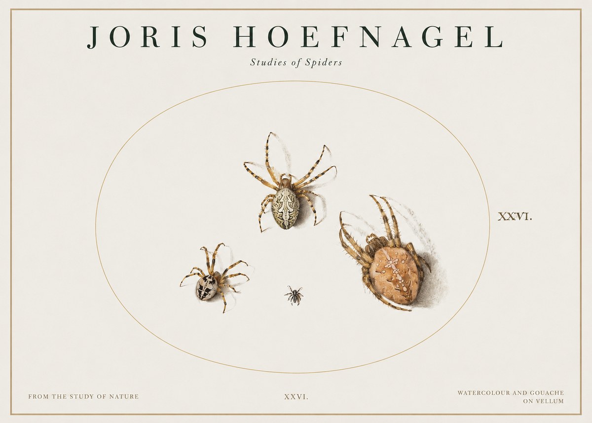 Joris Hoefnagel Studies of Spiders III No1 - Póster