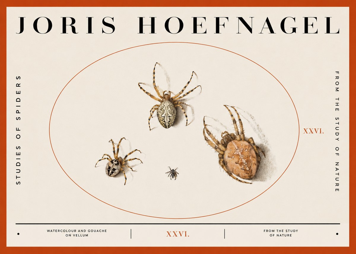 Joris Hoefnagel Studies of Spiders III No2 - Póster