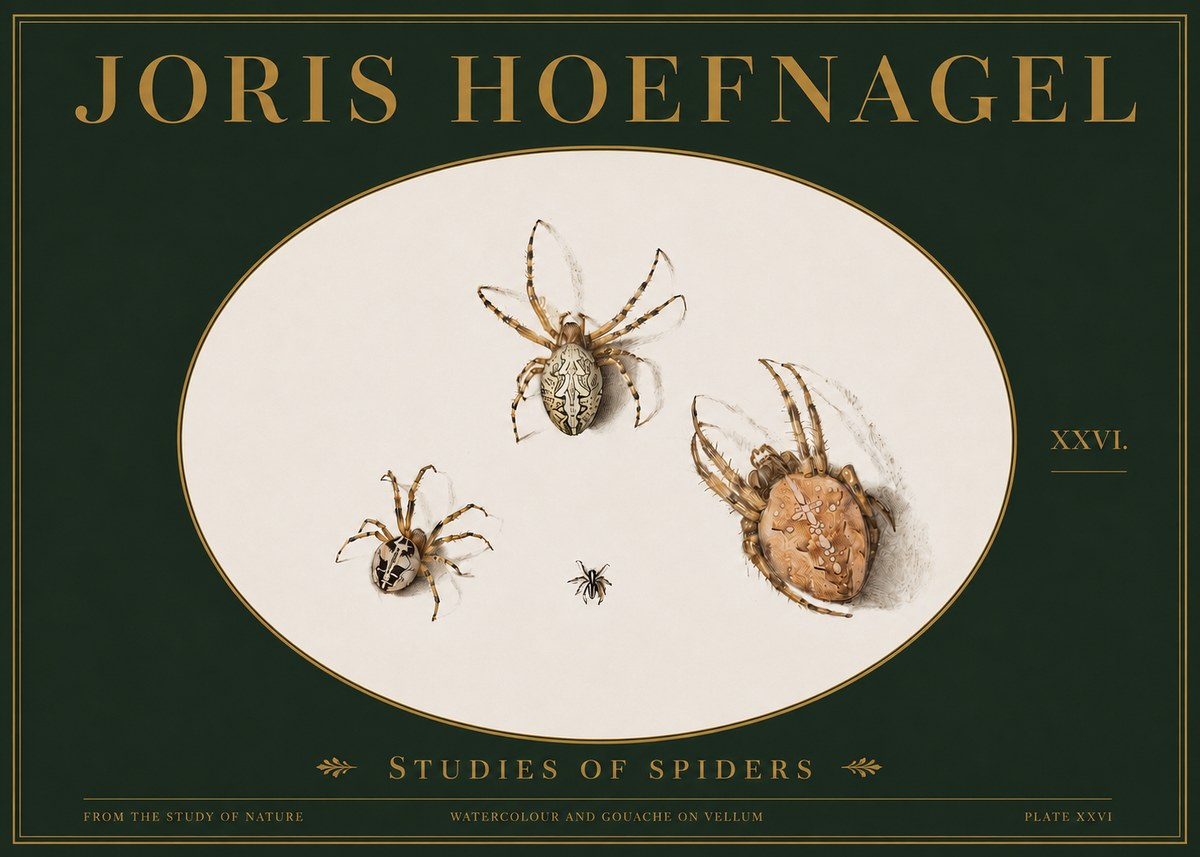 Joris Hoefnagel Studies of Spiders III No3 - Póster