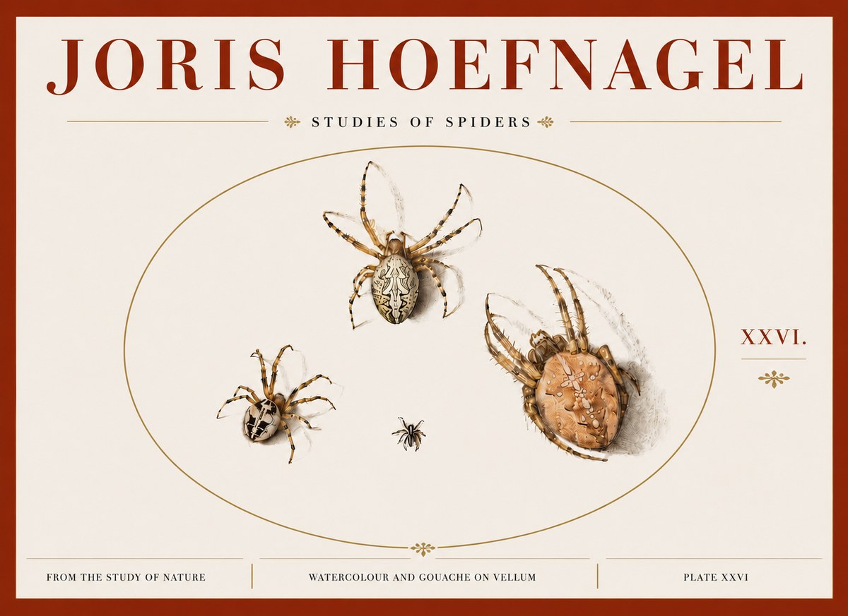 Joris Hoefnagel Studies of Spiders III No5 - Póster