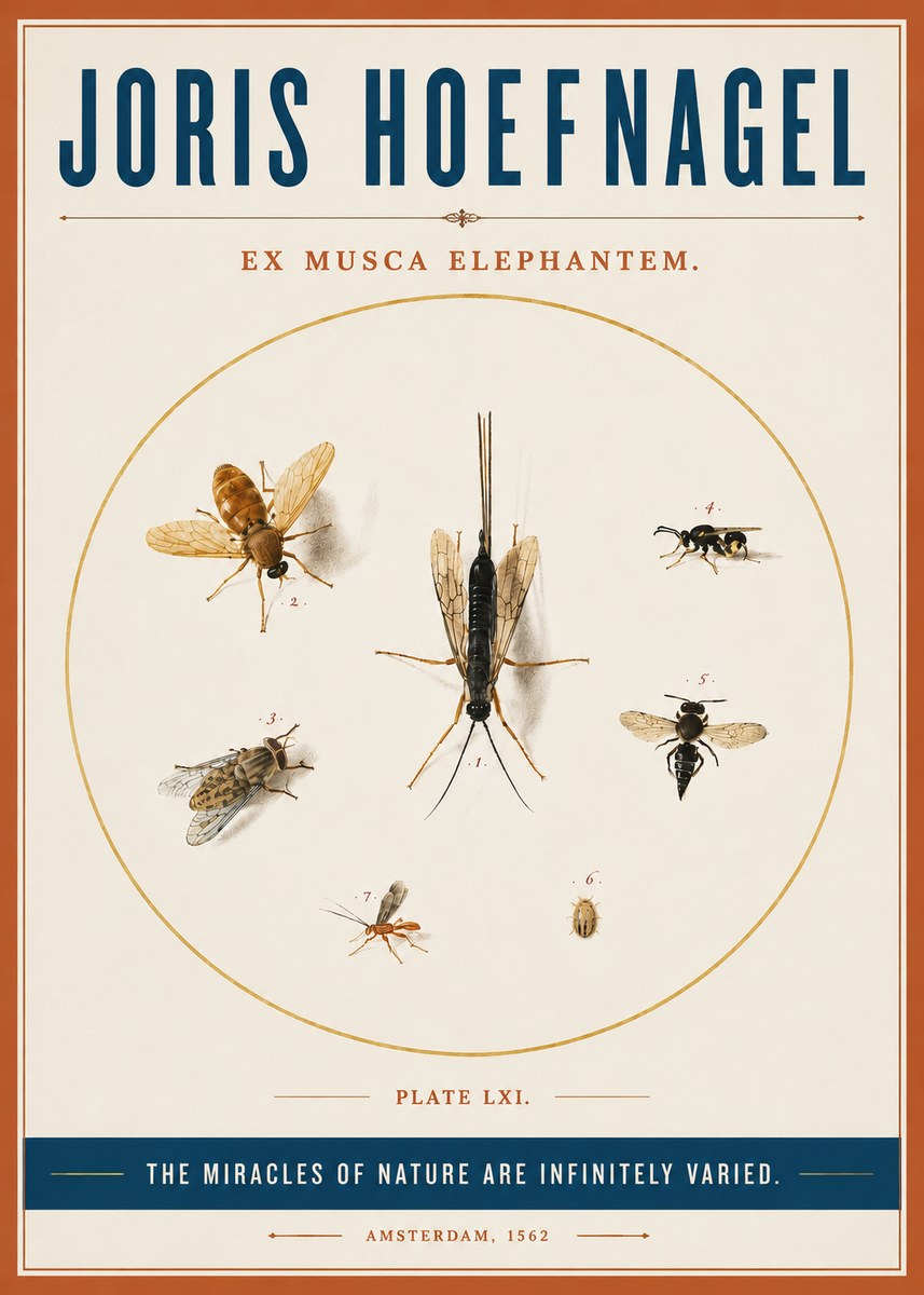 Joris Hoefnagel Ex Mvsca Elephantem. No4 - Póster