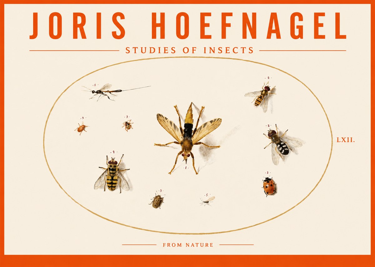 Joris Hoefnagel Studies of Insects IV No3 - Póster