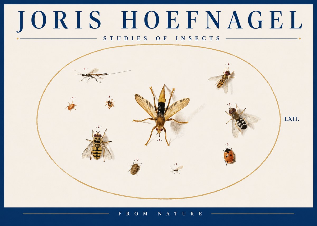 Joris Hoefnagel Studies of Insects IV No4 - Póster