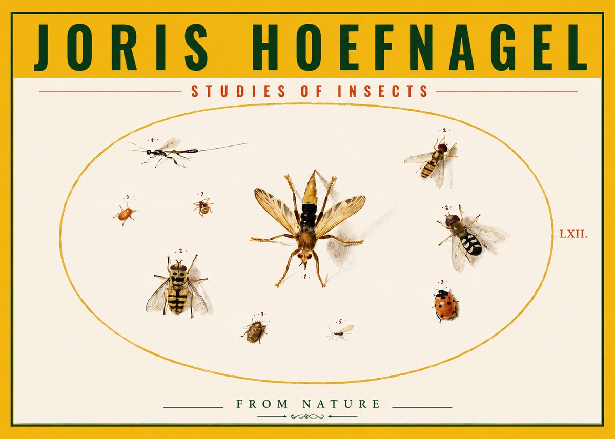 Joris Hoefnagel Studies of Insects IV No5 - Póster