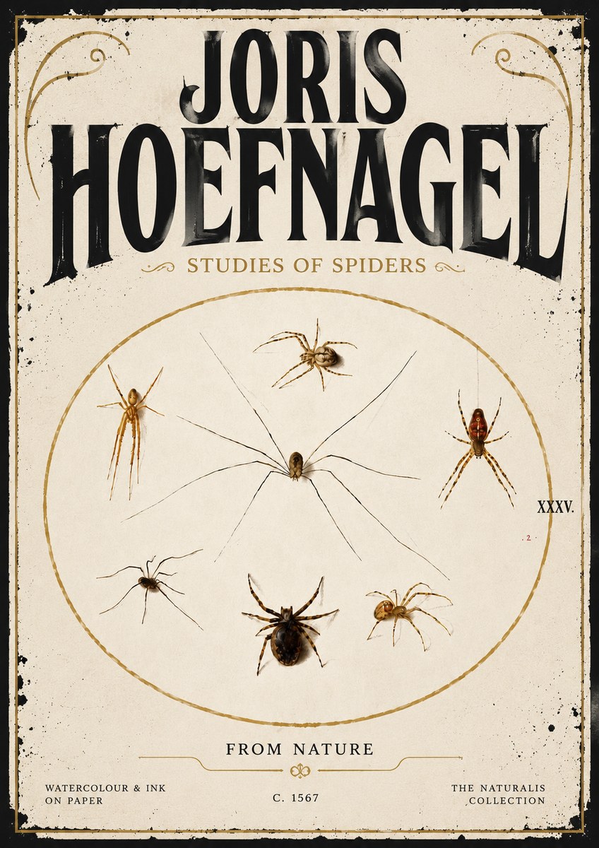 Joris Hoefnagel Studies of Spiders from Nature No5 - Póster