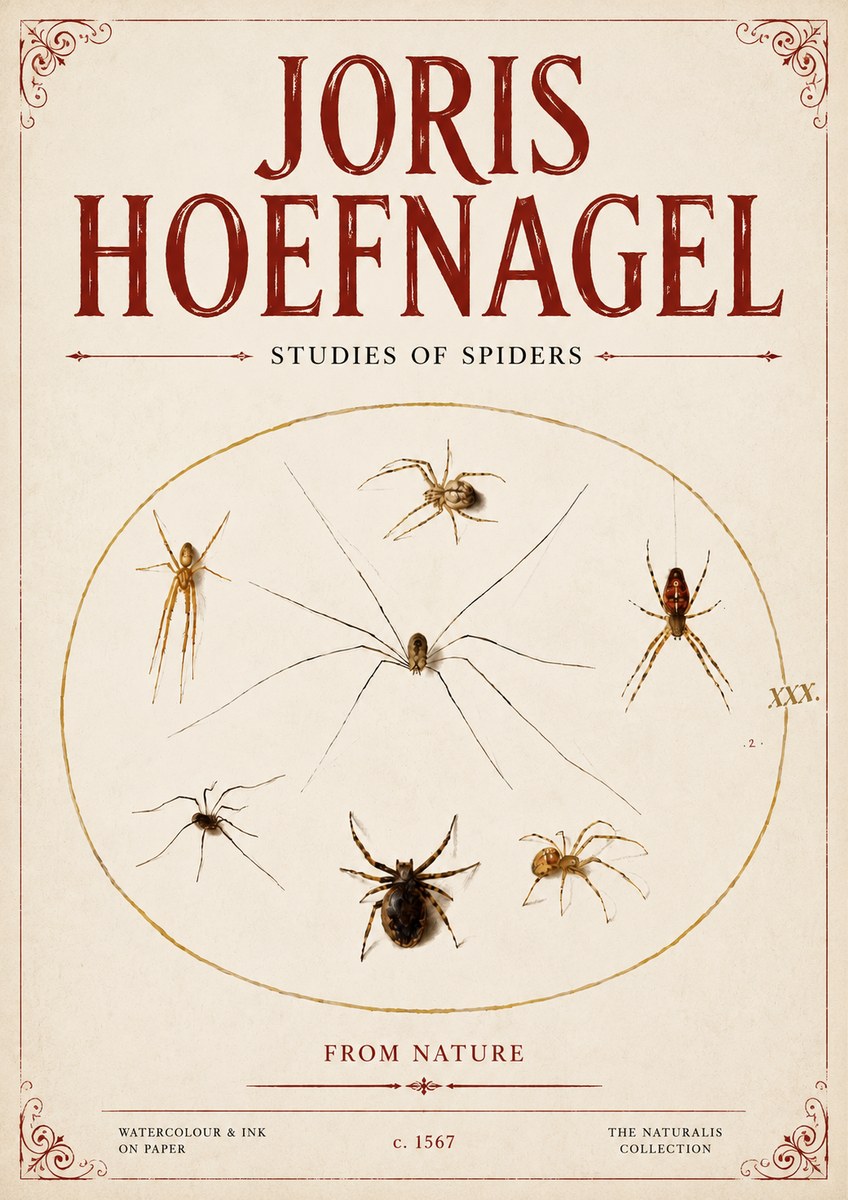Joris Hoefnagel Studies of Spiders from Nature No6 - Póster