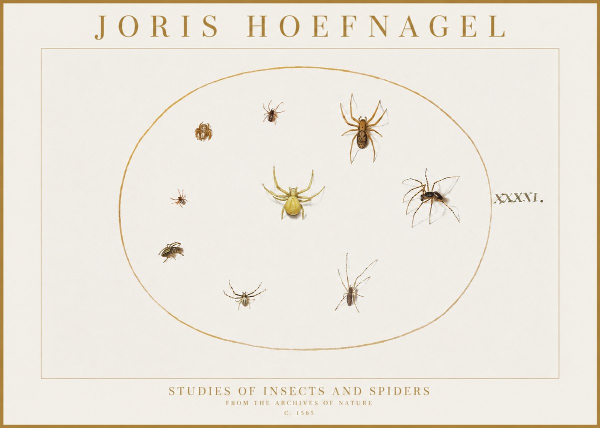 Joris Hoefnagel Studies of Insects and Spiders No1 - Póster