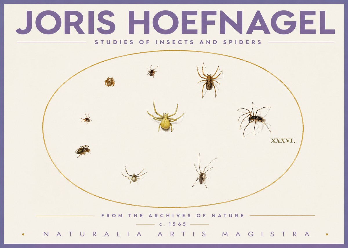 Joris Hoefnagel Studies of Insects and Spiders No4 - Póster