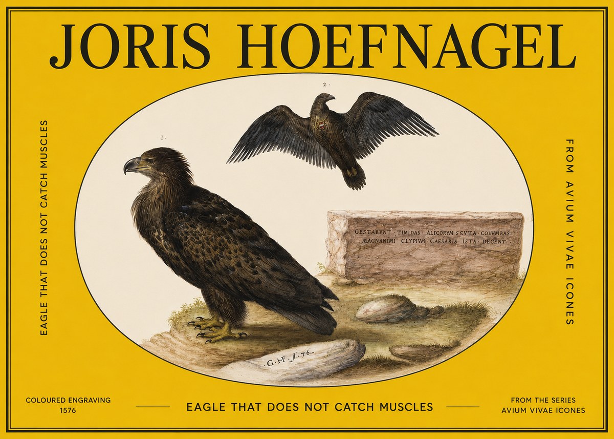 Joris Hoefnagel Eagle That Does Not Catch Muscles No2 - Póster