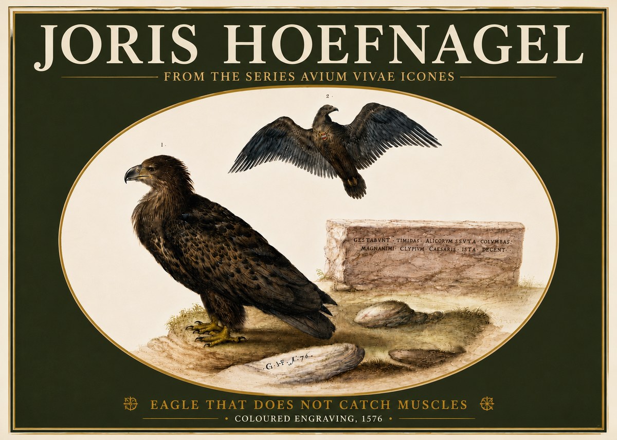 Joris Hoefnagel Eagle That Does Not Catch Muscles No5 - Póster