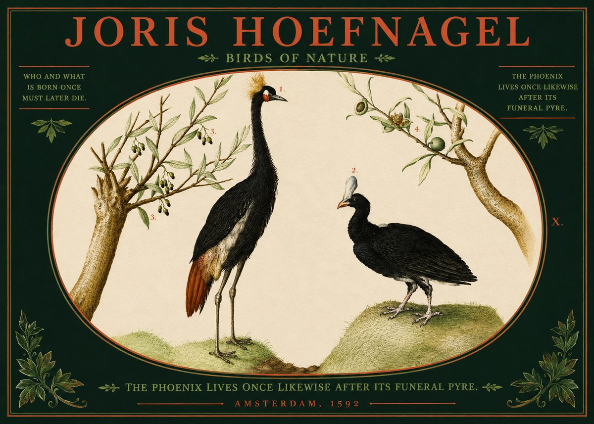 Joris Hoefnagel Birds of Nature No2 - Póster