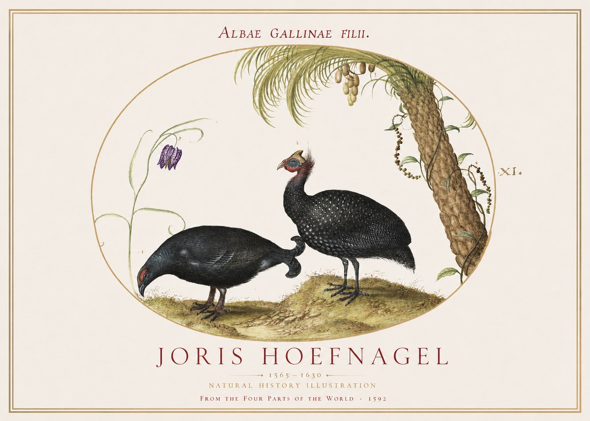 Joris Hoefnagel Albae Gallinae Filii. No1 - Póster