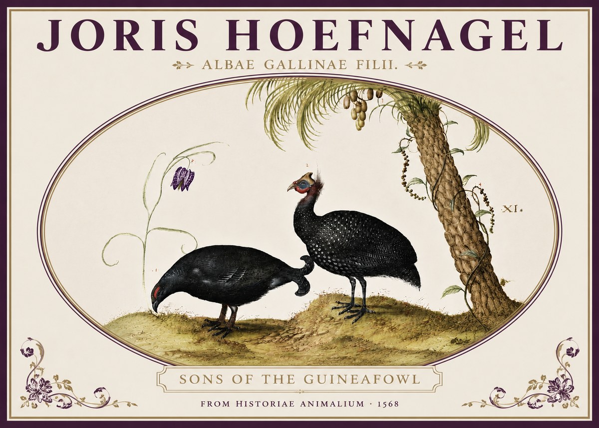 Joris Hoefnagel Albae Gallinae Filii. No4 - Póster