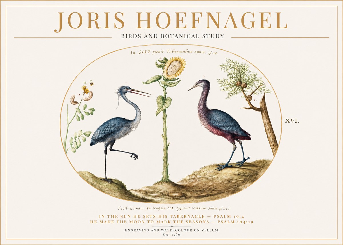 Joris Hoefnagel Birds and Plants Under the Sun No2 - Póster