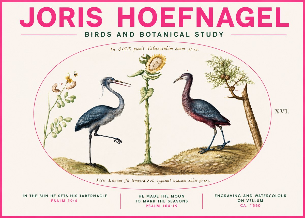 Joris Hoefnagel Birds and Plants Under the Sun No4 - Póster