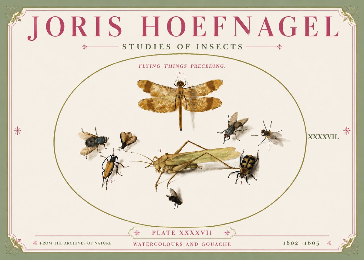 Joris Hoefnagel Flying Things Preceding. No5 - Póster
