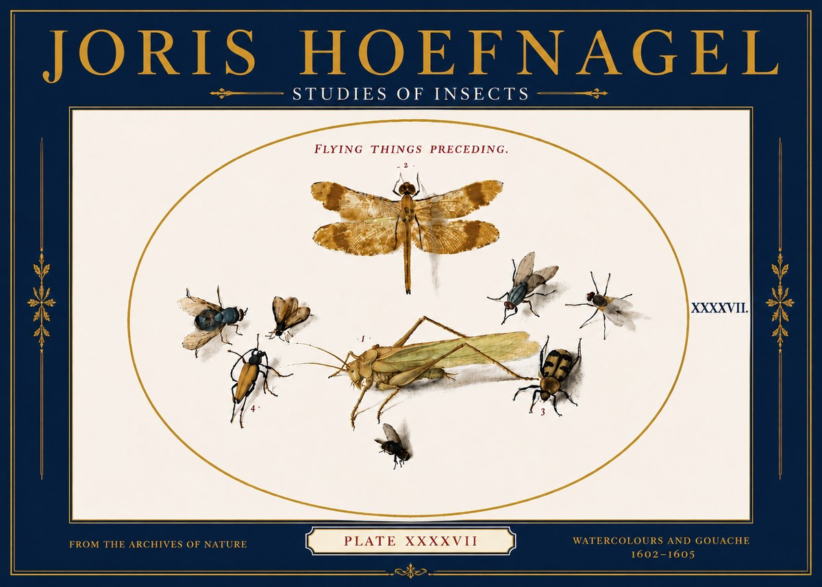 Joris Hoefnagel Flying Things Preceding. No6 - Póster