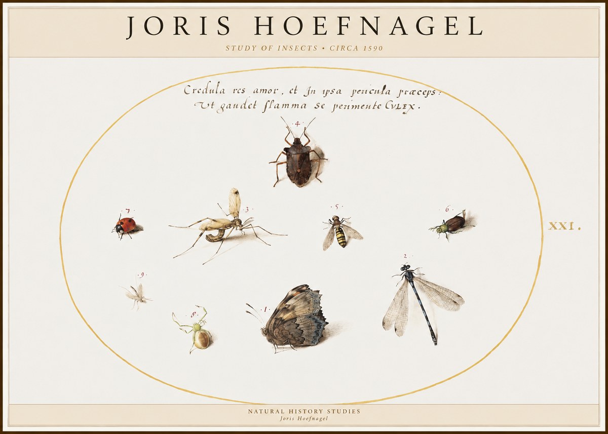 Joris Hoefnagel Study of Insects • Circa 1590 No1 - Póster