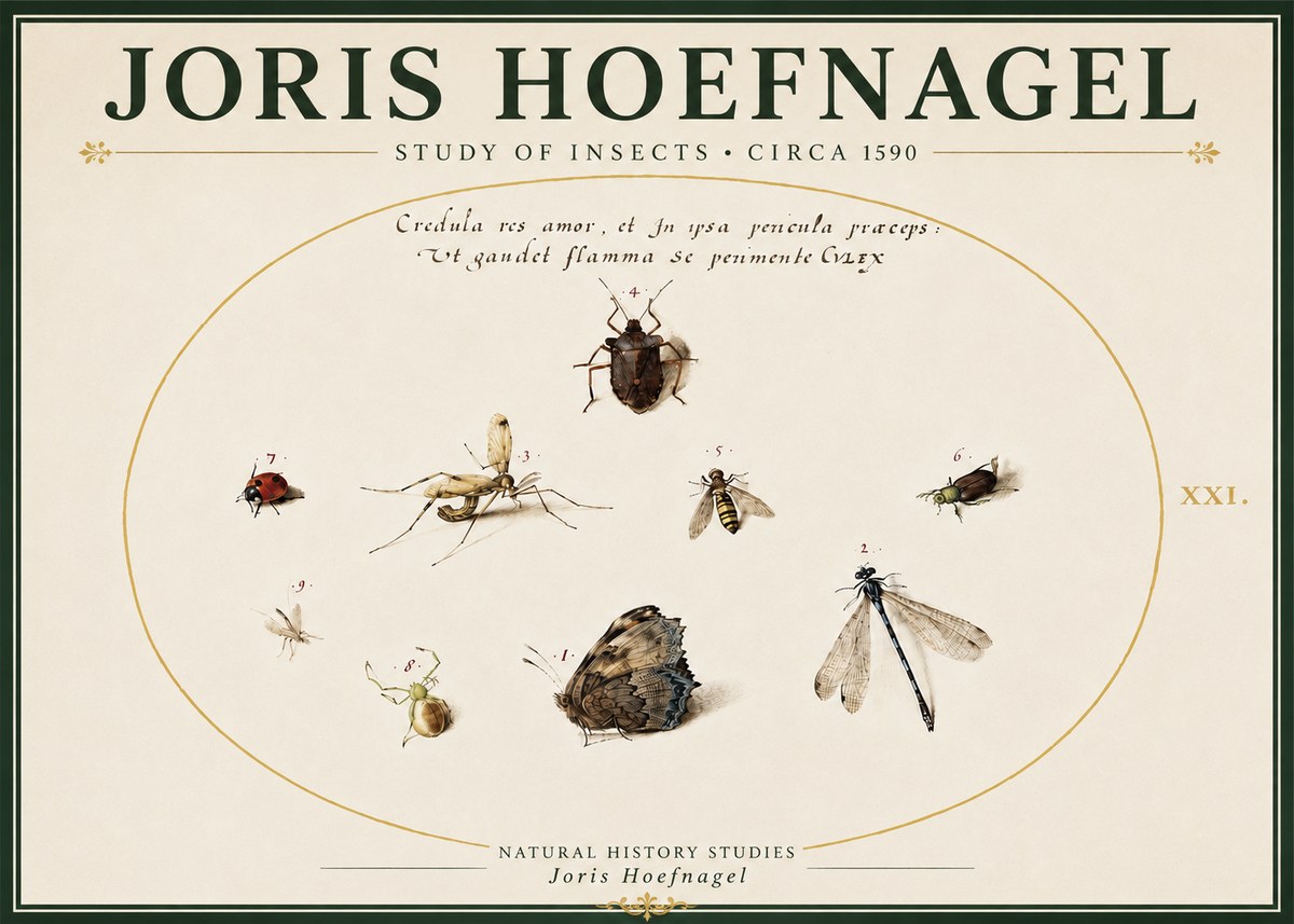 Joris Hoefnagel Study of Insects • Circa 1590 No5 - Póster