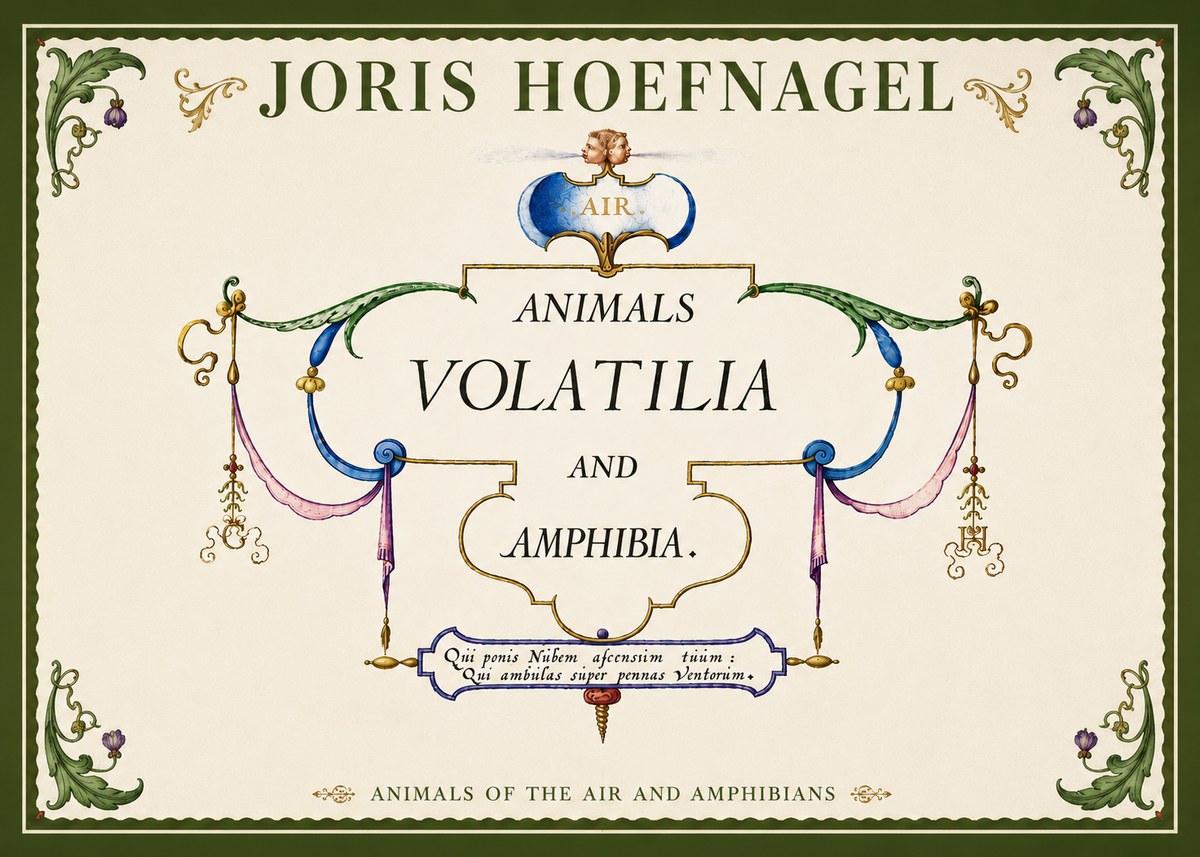 Joris Hoefnagel Animals Volatilia and Amphibia. No5 - Póster