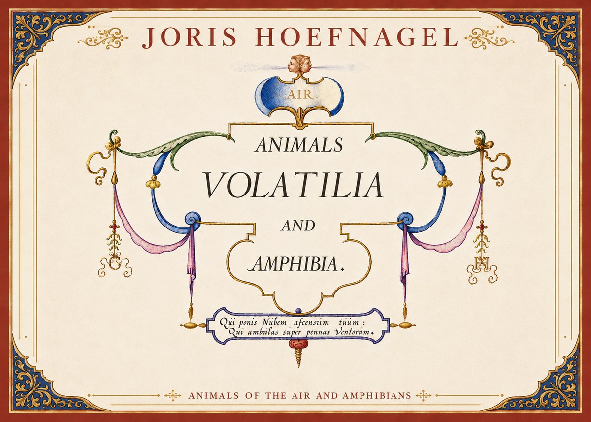 Joris Hoefnagel Animals Volatilia and Amphibia. No6 - Póster