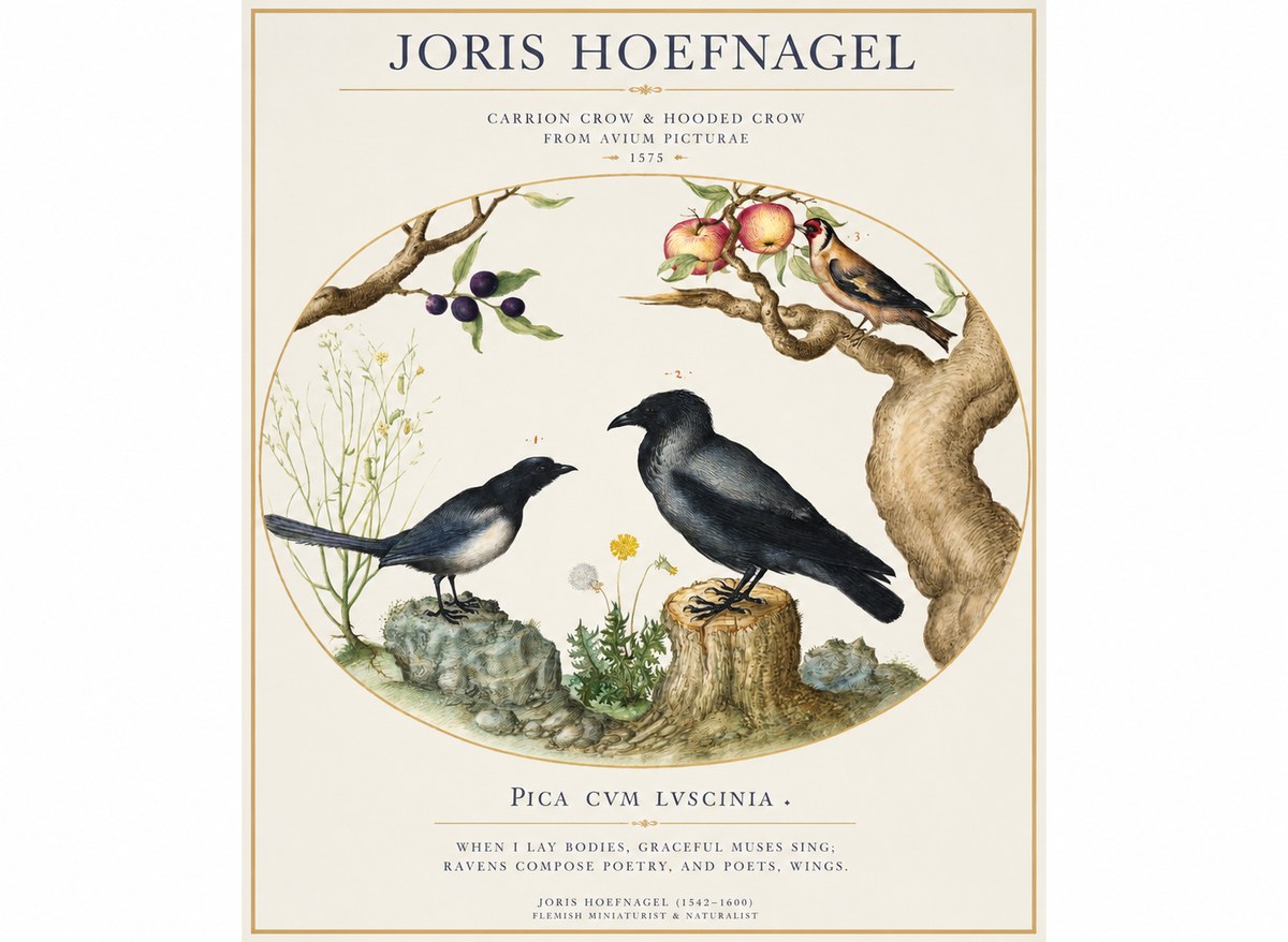 Joris Hoefnagel Carrion Crow & Hooded Crow No1 - Póster