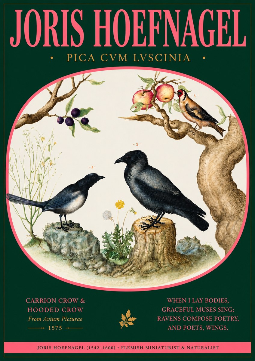 Joris Hoefnagel Carrion Crow & Hooded Crow No2 - Póster
