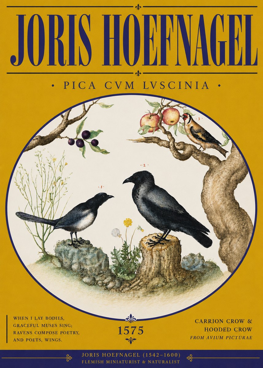 Joris Hoefnagel Carrion Crow & Hooded Crow No4 - Póster