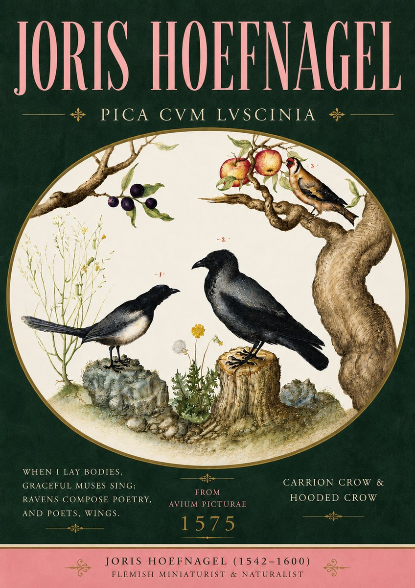 Joris Hoefnagel Carrion Crow & Hooded Crow No5 - Póster