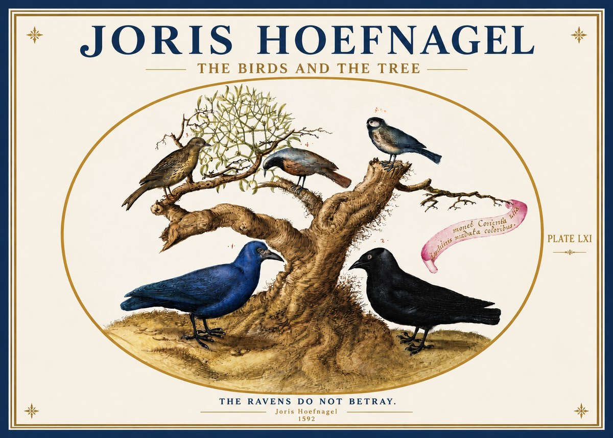 Joris Hoefnagel The Birds and the Tree No3 - Póster