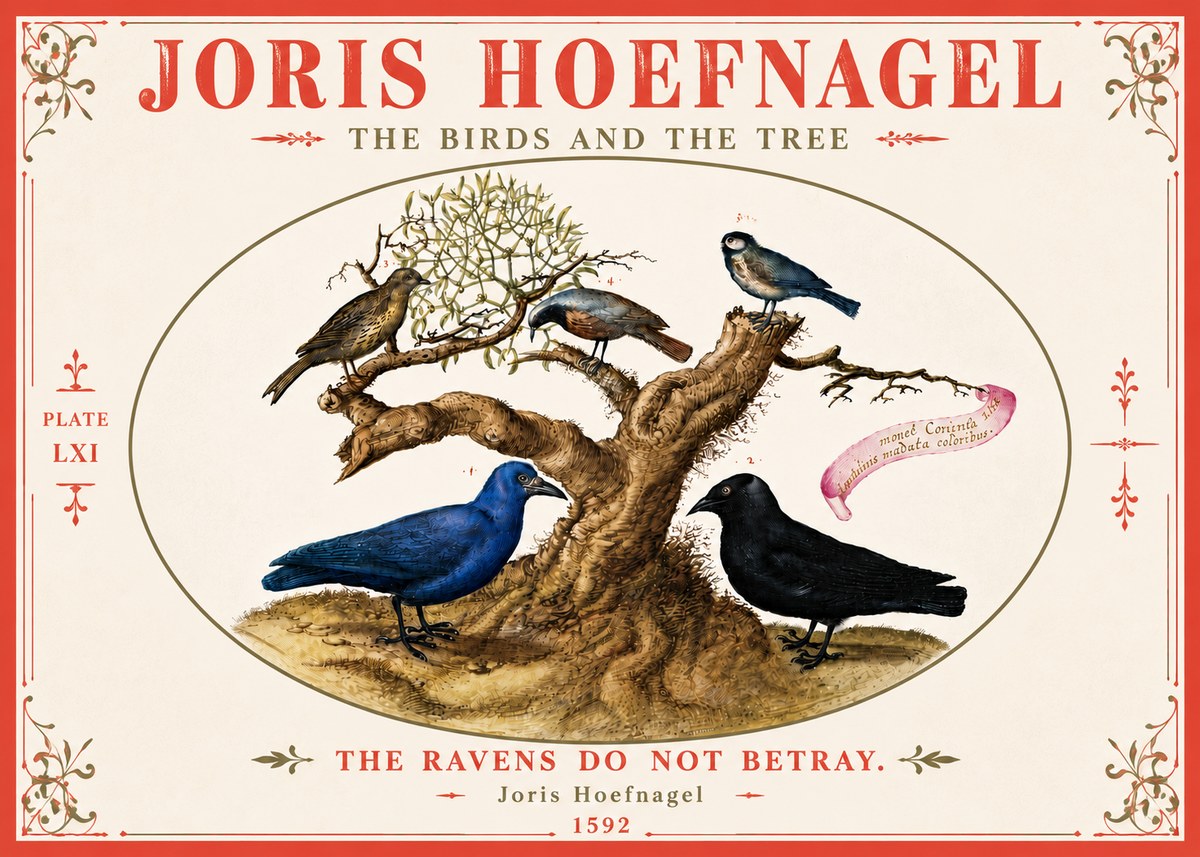 Joris Hoefnagel The Birds and the Tree No6 - Póster
